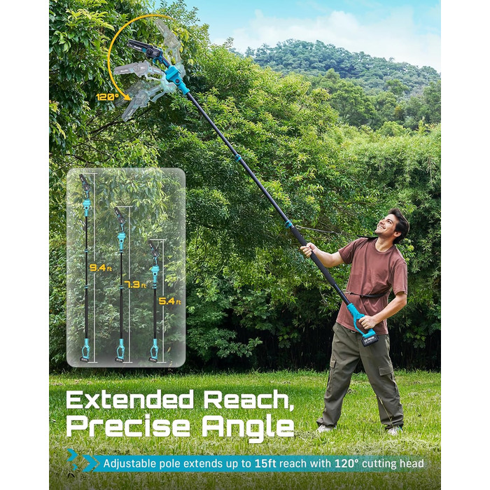 Акумуляторна міні-пила SEESII 6 дюймів (8000mAh) з автоматичною змащенням та запасним ланцюгом - для стрижки гілок та дерева