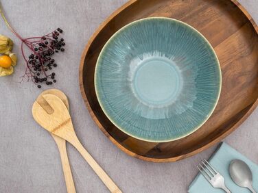 Набір посуду CreaTable Sea Breeze, 18 предметів, з кераміки, для посудомийної машини та мікрохвильової печі, зроблено в Португалії (набір мисок, зелений)