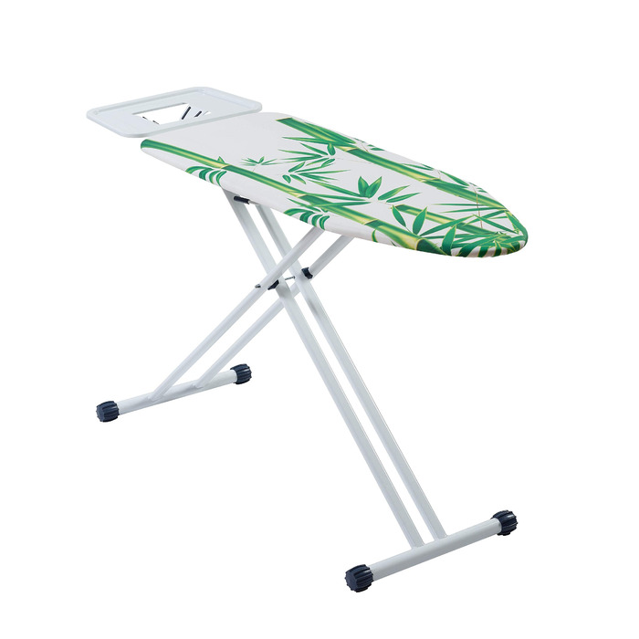 Прасувальна дошка Mabel Home з регулюванням висоти, стійка до пари, з чохлом, білий/зелений, 119,4 x 45,7 см