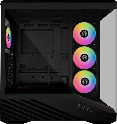 Корпус для ПК Lian Li Vector V100 чорний – ATX Midi Tower з темперованим склом, RGB-підсвічуванням, 4 x 120 мм вентилятори, підтримка радіатора 360 мм, GPU до 415 мм, сумісний з Back Connect