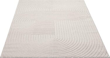 Килим Santo Plus для вітальні та спальні: якісний, легкий у догляді, довговічний, сучасний дизайн, підходить для вулиці, кремовий, 160 x 220 см