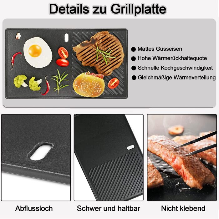 Решітка-гриль для Weber Spirit I/II 200/210/E210/E220/S210/S220 (лицьові кнопки керування), Запчастина Weber 7637, чавунна решітка-гриль