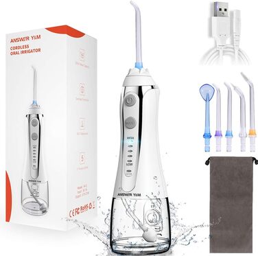 Іригатор для порожнини рота Munddusche: 5 режимів, бездротовий, IPX7, для щоденної гігієни, 300 мл