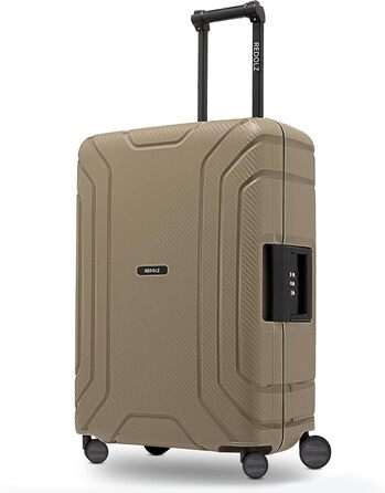 Набір валіз REDOLZ 3 шт. з жорстким корпусом | Система 3-х точкового замикання | З високоякісного поліпропілену | 4 подвійні колеса & TSA-замок | Для жінок та чоловіків (Essentials 15) (Колір: Бежевий, Розмір: M (65 см))