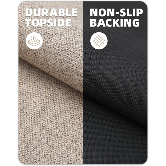 Килимок кухонний неслизький, 61x183 см, тканинний з гумовою основою, бежевий | COLOR&GEOMETRY