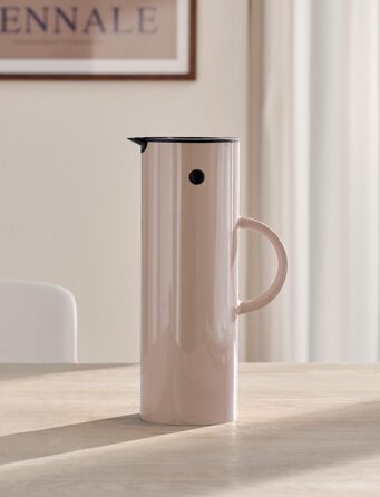 Термос Stelton EM77 - 1 л, з подвійними стінками, для гарячих/холодних напоїв, з скляною вставкою, магнітним затвором, гвинтовою кришкою, вінтажний дизайн (Heather)