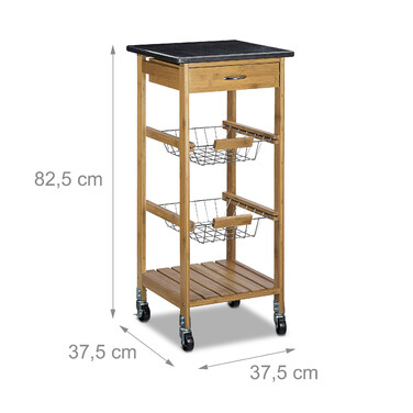 Relaxdays Kitchen Cart ALFRED S with 2 Baskets