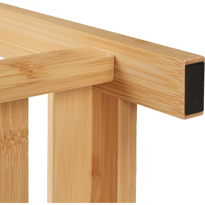 Relaxdays Bamboo Bathroom Shelf, 5 Shelves, HWD: 162 x 38 x 39.5 cm, Freestanding Shelf for Bathroom & Kitchen, Natural