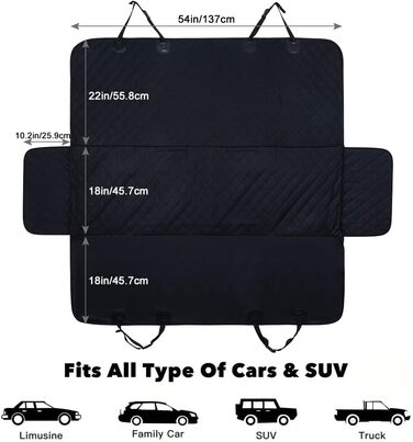 Захист для заднього сидіння автомобіля Baodan: килимок для собак, чорний, водовідштовхувальний, для універсальних авто та SUV