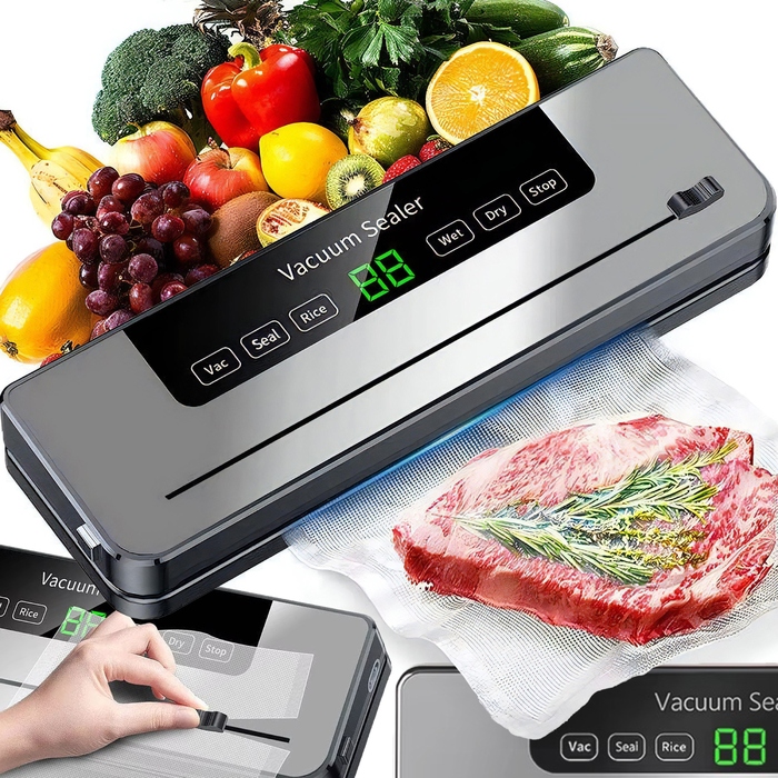 Вакууматор для продуктів: пакувальник з 5 режимами роботи для пакетів XXL