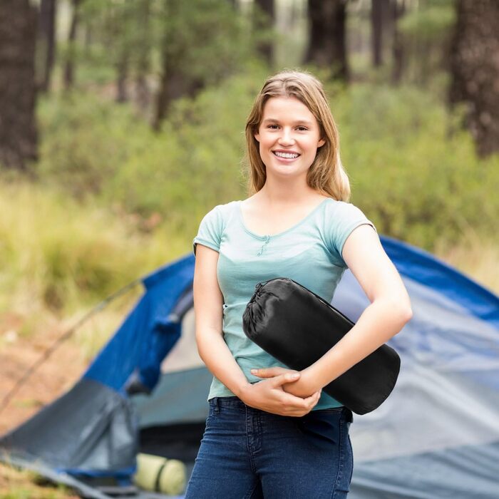 Спальний мішок мумії, ультралегкий, компактний, чорний. Підходить для дітей та дорослих, для активного відпочинку та кемпінгу.