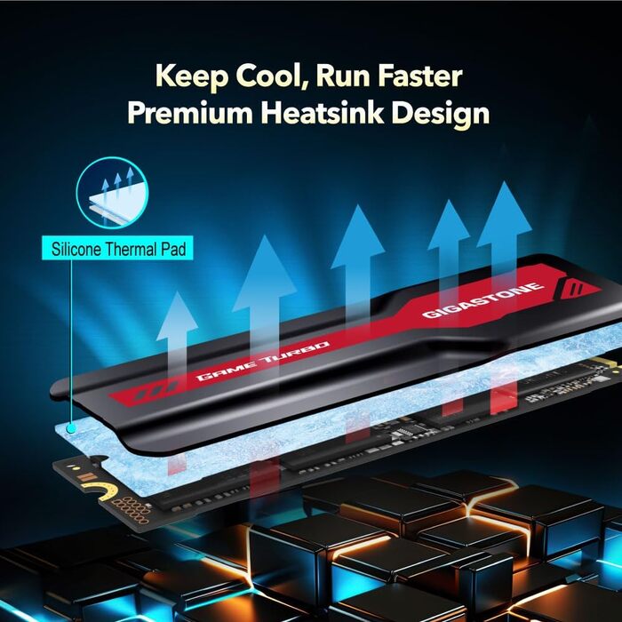 Gigastone SSD Gen4 2TB: Швидкий NVMe PCIe 4.0 SSD для ПК, ноутбука, PS5 з радіатором