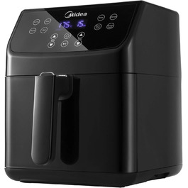 Аерофритюрниця Midea MF-TN40D2 XL 4 л, 1500 Вт, Dual Cyclone, 90% менше жиру, таймер 60 хв, контроль температури до 200°C, авто відключення, чорна