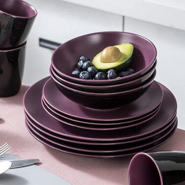 Набір посуду Vancasso BACCHE 16-частинний, кераміка, для 4 осіб, стиль Vintage, колір Ягода