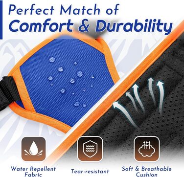 Шлейка для собак Eagloo великих порід, антинатяжна, з світловідбиваючими смугами, регульована, для Лабрадора, розмір L (1 шт., синій & помаранчевий)