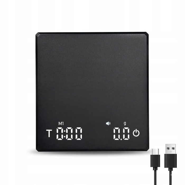 Ваги для кави еспресо з таймером, точність 0.1 г, USB-C, кухонні ювелірні ваги до 2 кг