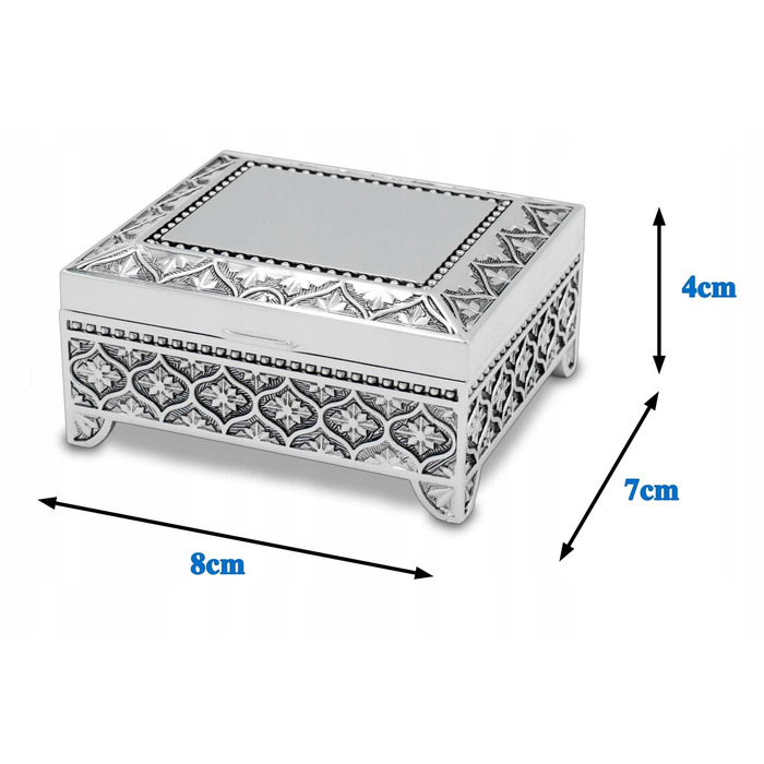 Шкатулка для біжутерії Sovenir, 4x8x7 см, срібляста