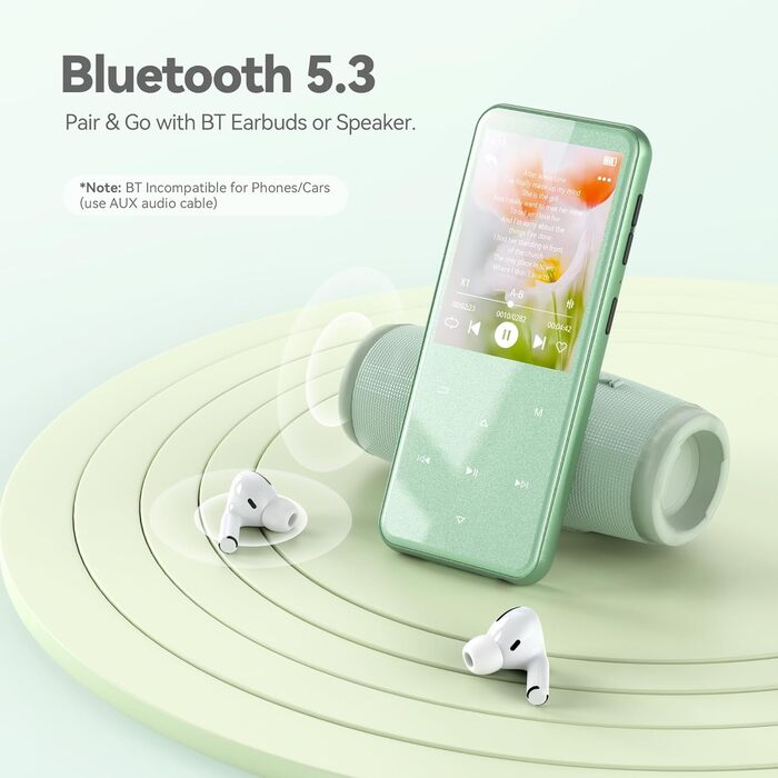 MP3 плеєр AGPTEK 64GB з Bluetooth 5.3, TFT-екраном 2.4