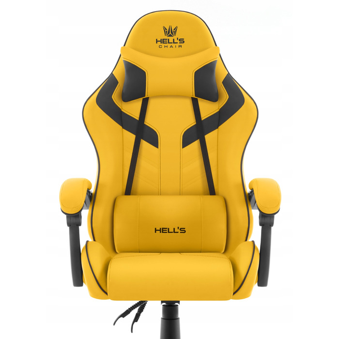 Ігрове офісне крісло Hell's Chair HC-1007 2.0 Yellow, обертове, екошкіра