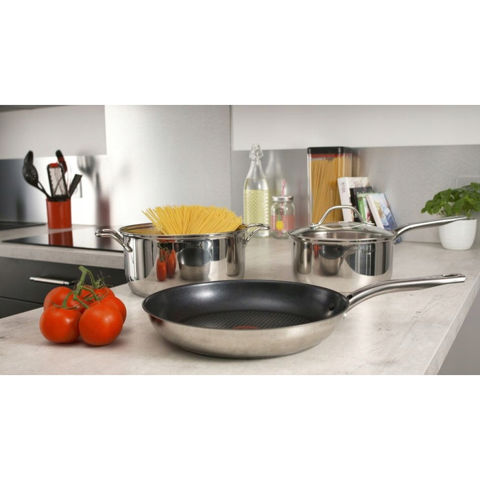Набір сковорідок TEFAL Intuition (24, 26, 28 см) для індукційних плит, сталь з антипригарним покриттям