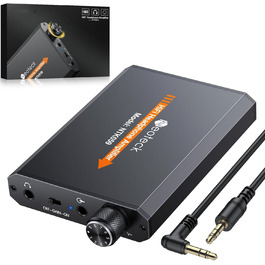 Портативний HiFi підсилювач для навушників Neoteck 3,5 мм, двоступеневий перемикач посилення, алюмінієвий корпус, чорний