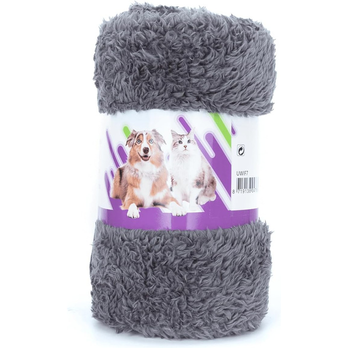 М'яка флісова підстилка для собак і котів Nobleza, 160 x 120 см (XXL 200 x 160 см), сіра