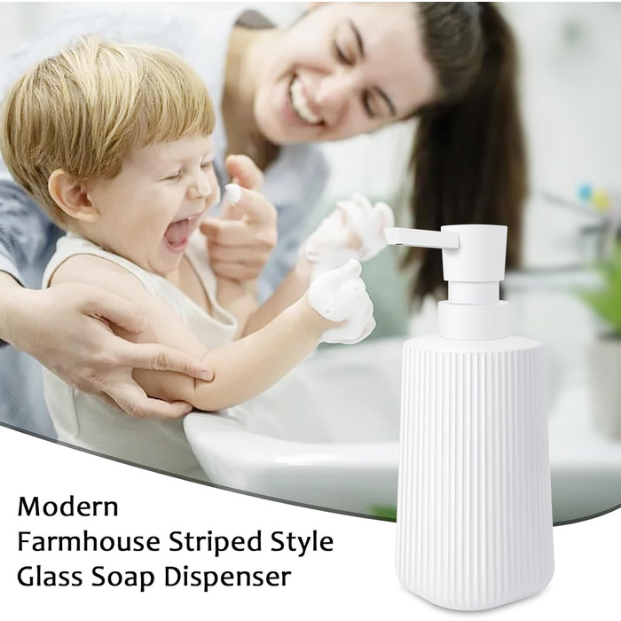 Дозатор мила скляний матовий HMJIA для кухні та ванної кімнати, з помповим механізмом