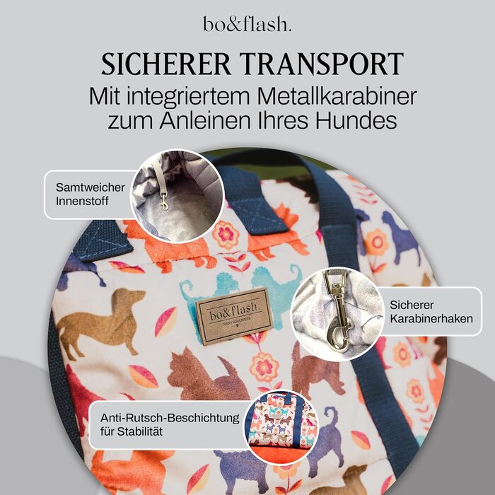 Сучасна переносна сумка для собак Portland від Marielle Dog – 44x26x32 см – для собак до 7 кг – зручна та стильна, миється, екологічна