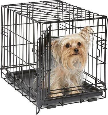 Кія для собак Midwest Homes for Pets Modell 1518, чорна, 46x31x36 см. З піддоном, перегородкою та захисними ніжками