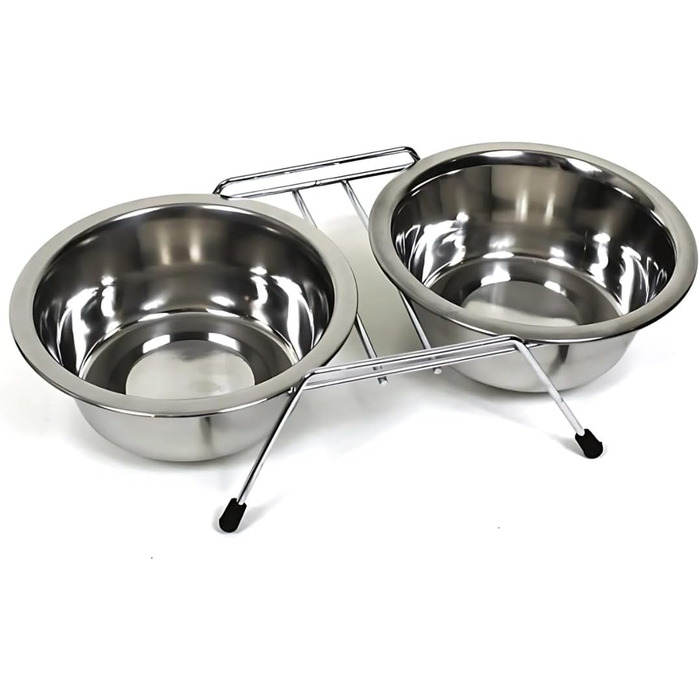 Набір мисок для тварин з нержавіючої сталі PARENCE - 2 шт. - Антиковзкий стійкий підставник - для котів та маленьких собак - діаметр 11 см