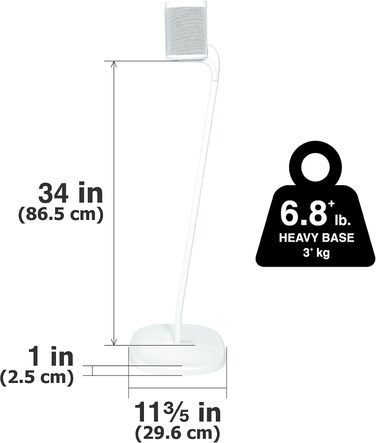 Стійка GT STUDIO для SONOS One, One SL, Play:1, Play:3. Преміум дизайн, приховане кабельне підключення, важка основа (пара, білий)