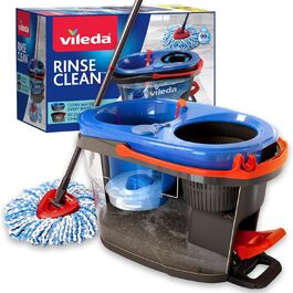 Vileda RinseClean Spin Mop System: мікрофібровий моп з відром, система віджиму, легке миття підлоги