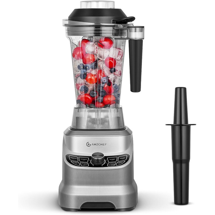 AMZCHEF Professional Stand Mixer with 8 Adjustable Speeds | 1800W Mixer High-Performance Blender for the Kitchen | 1.85 L Blender for Shakes, Smoothies, Ice Crushing, Frozen Fruit 1800W Grey