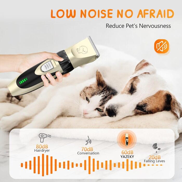 Професійна машинка для стрижки собак та котів Nextronix - набір з 4 насадками, 6500 обертів