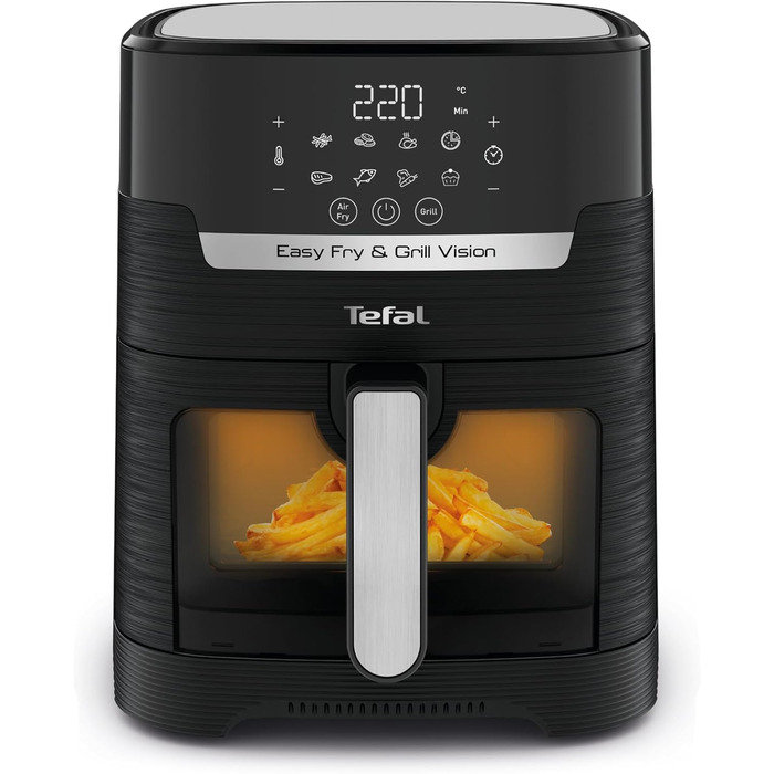 Tefal EY5068 Easy Fry & Grill Vision Air Fryer | 4.2 L Capacity | 2-in-1 Technology | Viewing Window | Extra Crisp Technology | Energy Saving | Touchscreen | Black