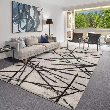 Leesentec Rugs Living Room Modern Artistic Rug Unique Rugs Chic Vintage Distressed Oriental Rugs Area Rug (Beige, 200x300cm) Beige 200x300cm
