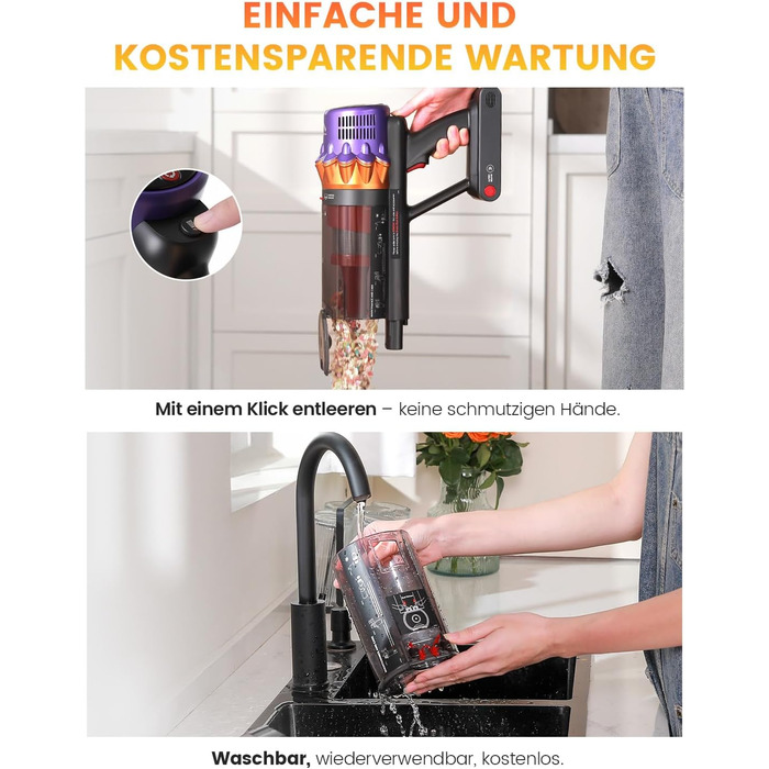 Бездротовий акумуляторний пилосос AlloyMove A05: 50000Pa, 550W, 80 хвилин, LED-дисплей, антизаплутана щітка, 7-ступенева фільтрація, для тварин, твердих поверхонь та килимів