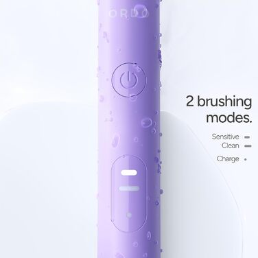 Електрична зубна щітка Ordo Sonic Lite Лаванда: 35 000 імпульсів/хв, 2 режими, до 5 тижнів роботи, Smart-таймер, водонепроникна, USB-C