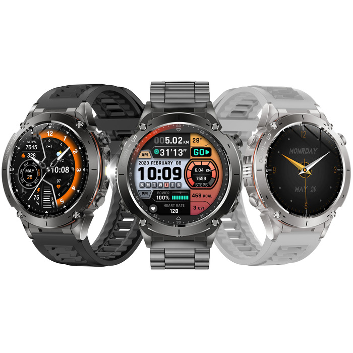 Смарт-годинник Lazird зі вбудованим GPS, акумулятором 730 мАг, ліхтариком та барометром, чорний