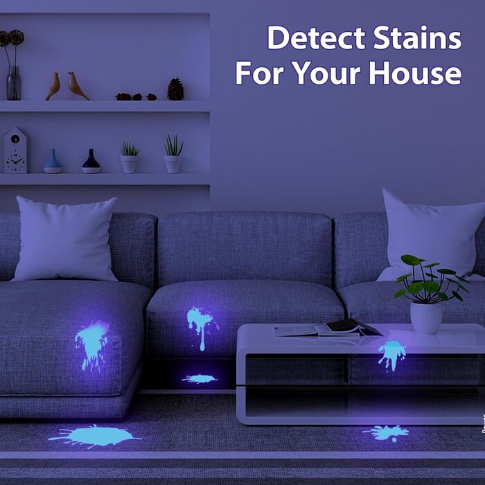 Ліхтар UV 2-в-1 з детекцією фальшивих грошей та сечі домашніх тварин, 395нм, 4 режими, 40W (блакитний)