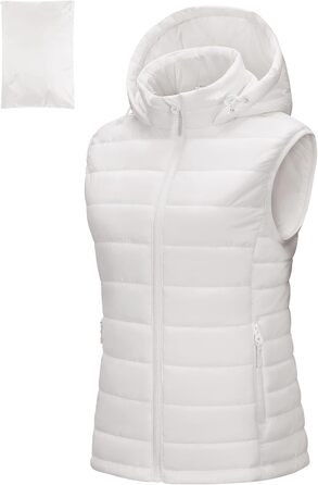 Степлева жилетка Outdoor Ventures для жінок з капюшоном, тепла велосипедна жилетка для туризму та кемпінгу, кремовий колір, XS