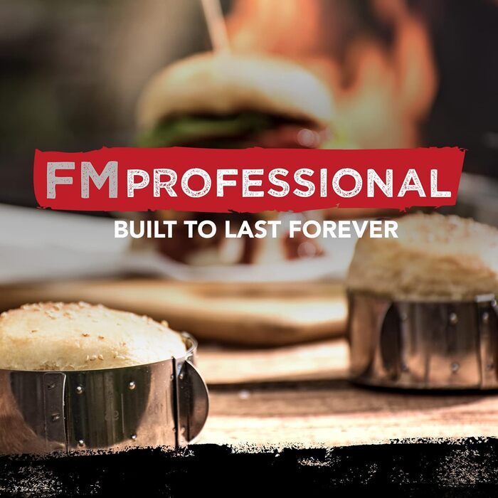 Набір з 2-х бургерних кілець FMprofessional by Fackelmann, регульовані, Ø 9–11,7 см, для формування бургерів, булочок, печива, тістечок і десертів