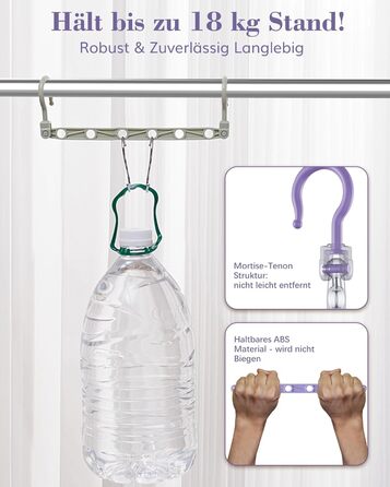 Набір вішалок для одягу Magic Hangers, 8 шт. з 6 отворами та 360° обертанням, чорний. Організатор для шафи, ідеально для студентів та дівчаток. Стабільні гачки для важкого одягу.