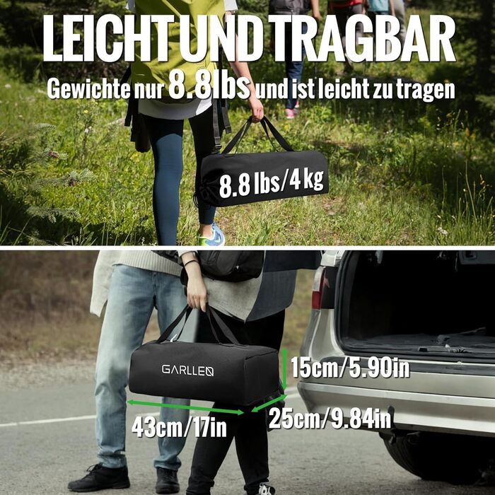 Складаний туристичний стіл Garllen 82x40 см, 2 рівня висоти (44/70 см), з розкатною стільницею, сталевий, для пікніка, грилю, саду, з сумкою