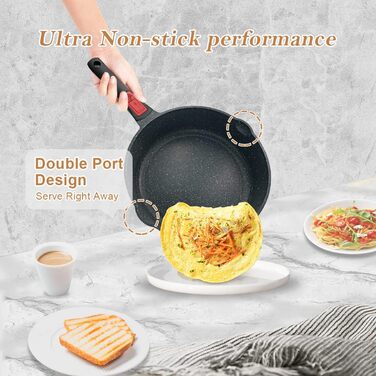 Сковорода 24 см з кришкою, антипригарна, з знімним ручками, підходить для всіх типів плит