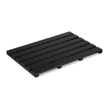 Relaxdays Bamboo Bath Mat Black