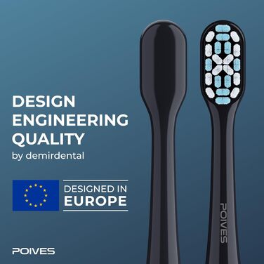 Електрична зубна щітка POIVES P1 Pro з датчиком тиску, 72 000 рухів, гарантія до 4 років, 111 днів без ризику, довга робота від акумулятора, колір Midnight Blue