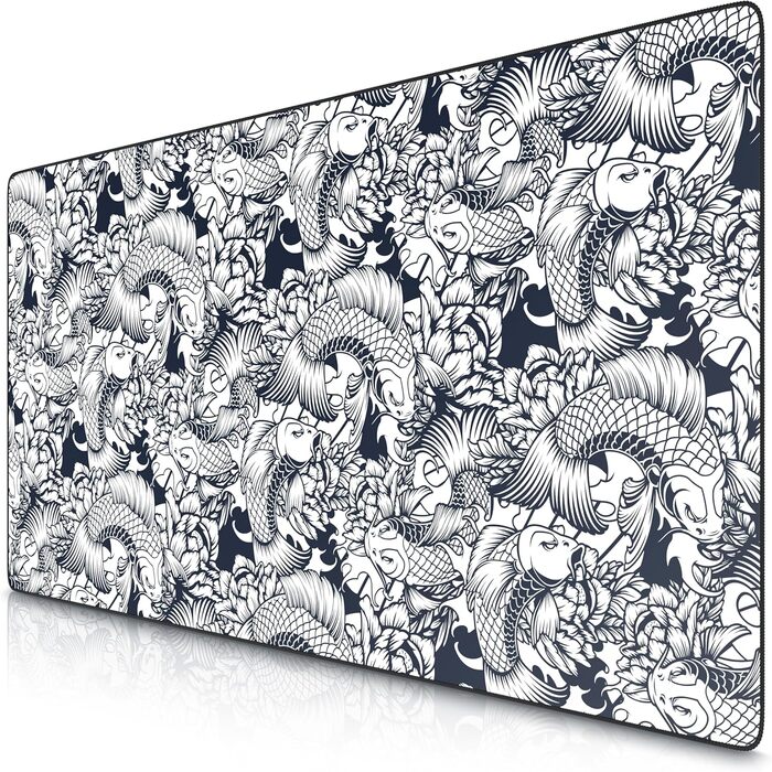 Килимок для миші Titanwolf XXXL 1200x600mm - великий ігровий килимок з мотивом Koi для миші та клавіатури Logitech