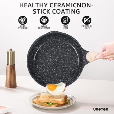 JEETEE 23-Piece Nonstick Granite Cookware Set - Induction Compatible, Pink Cookware Set for All Cooktops - Perfect Housewarming Gift