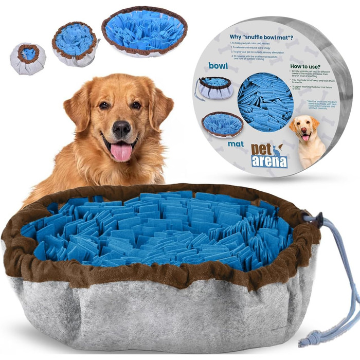 PET ARENA килимок для нюхання собак - інтелектуальна іграшка для собак, велика, блакитна, миється, регулюється розмір